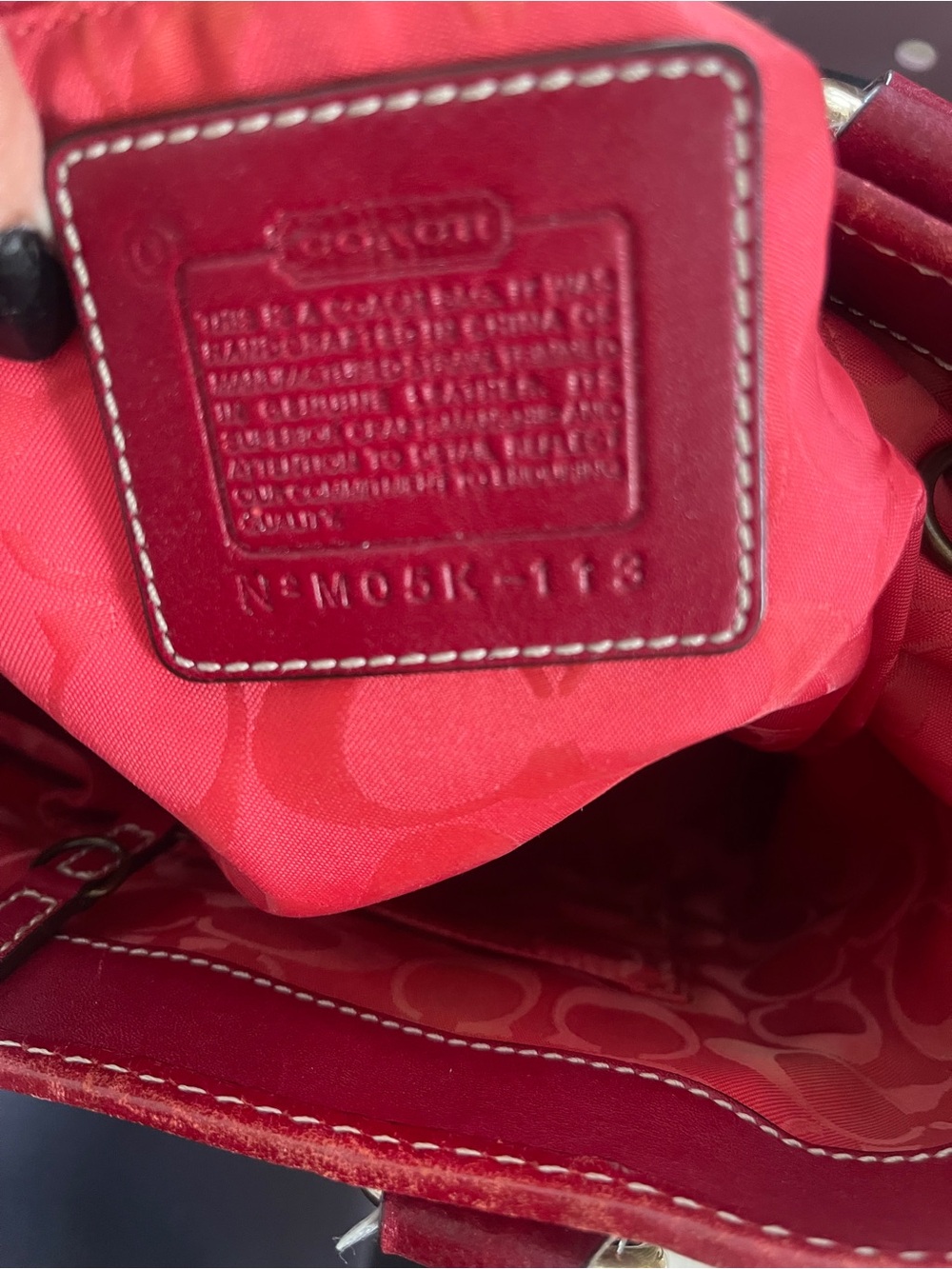 Beautiful ๐ป Coach Legacy M05K-113 Straw & Red Leather Buckle Tote Y2K 2005 - Picture 2 of 15